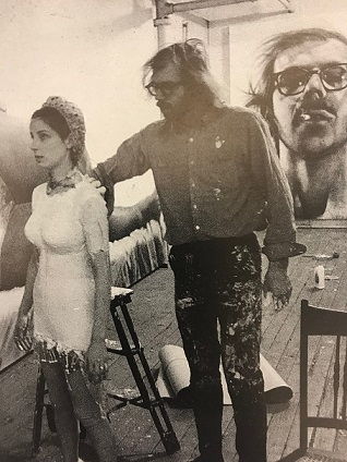 Chuck Close with wife, Leslie, in his Greene Street Studio (1968)