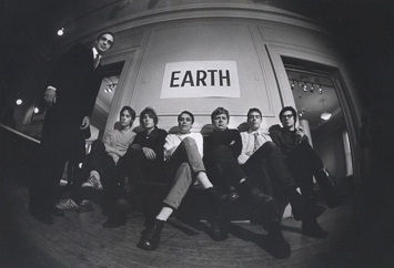 Neil Jenney, Dennis Oppenheim, Gunther Uecker, Jan Dibbets, Richard Long, and Robert Smithson (left to right) with Thomas W. Leavitt (1930-2010), Director, A. D. White Museum of Art, Cornell University (standing). Neil Jenney, Dennis Oppenheim, Gunther Uecker, Jan Dibbets, Richard Long, and Robert Smithson (left to right) with Thomas W. Leavitt (1930-2010), Director, A. D. White Museum of Art, Cornell University (standing).