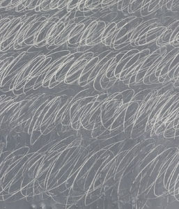 Cy Twombly - Untitled (1970). Twombly made several paintings that recalled handwriting exercises scrawled on a chalkboard