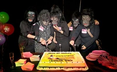 The 30th birthday party for the Guerrilla Girls at the Abrons Art Center in Manhattan (2015) Photo by Benjamin Norman