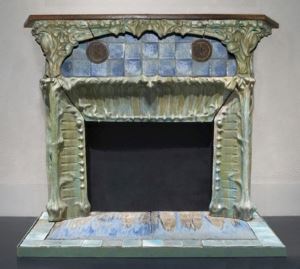 Ceramic fireplace in the Philadelphia Museum of Art (USA) designed by Hector Guimard and manufactured by Alexandre Bigot's factories in Mer, France (ca. 1895). Guimard installed examples of this model in the Castel Beranger in Paris