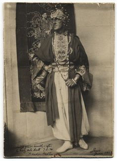 Marsden Hartley in costume for the Society Arts Ball in Paris, France, June 1913