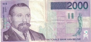 Horta and his signature curved designs as featured on a 2000-Belgian franc note