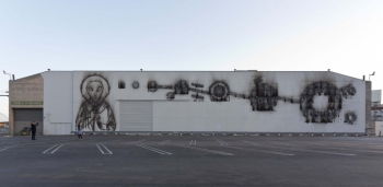 Aftermath of Cai Guo-Qiang's explosion event at the Museum of Contemporary Art, Los Angeles