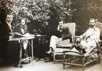 Joseph Maria Olbrich(left), unknown, Koloman Moser, and Klimt (1898)