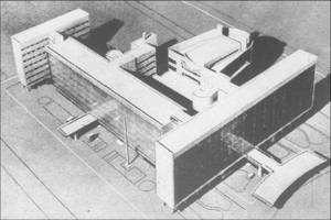 Le Corbusier-designed Centrosoyuz in Moscow, USSR (1933)