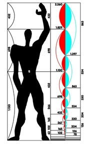 The Modulor - a scale of proportions developed and utilized by Le Corbusier
