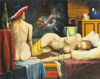 Franz Radziwill's Conversation about a Paragraph(1929) is an example of the surrealistic tendencies of German Magic Realism