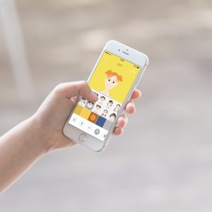A photograph showing the groovision's Chappie App displayed on an iPhone.