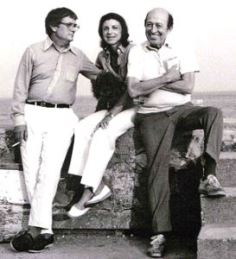 This photograph shows (left to right) Kenneth Noland, Helen Frankenthaler, and Clement Greenberg on a summer excursion in Stamford, Connecticut, August 1979