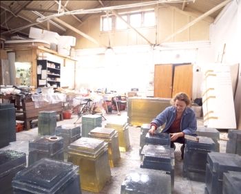 Rachel Whiteread in her studio at Carpenters Road, E14. Photograph by Hugo Glendinning (1994)