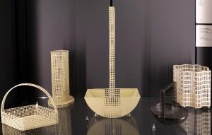 Perforated sheet metal baskets by Josef Hoffmann in the Musée d'Orsay, Paris (1904)