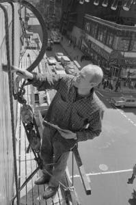 James Rosenquist painting a billboard, 1960 James Rosenquist painting a billboard, 1960