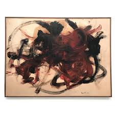 Kazuo Shiraga \ Torimono, 1958 (oil on paper mounted on canvas)