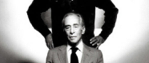 Castelli (seated) with Jasper Johns