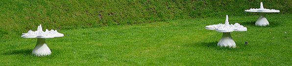 The witty and original sculptures <i>Piss Flowers</i> from the Jupiter Artland, Bonnington, Edinburgh