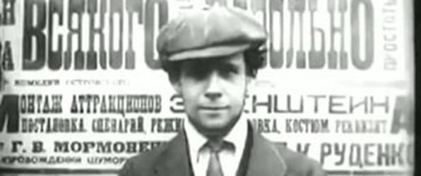 This still depicts Eisenstein in the first sequence of <i>Glumov's Diary</i> (1923)
