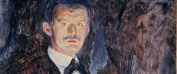 Detail of <i>Self-Portrait with Cigarette</i> (1895) by Edvard Munch