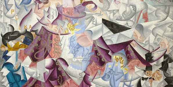Detail of <i>Dynamic Hieroglyphic of the Bal Tabarin</i> (1912) by Gino Severini