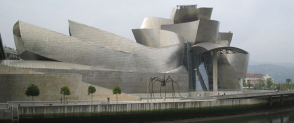 The majestic and iconic Guggenheim Museum located in Bilbao, Spain