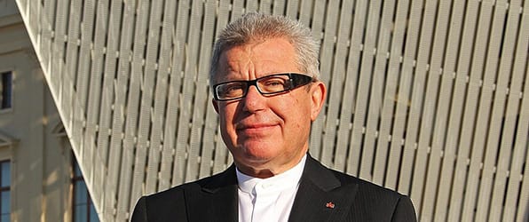 Libeskind, pictured in 2011 outside his <i>Bundeswehr Museum of Military History</i>.