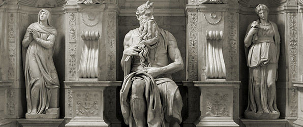 At center - Moses (1513-15) by Michelangelo