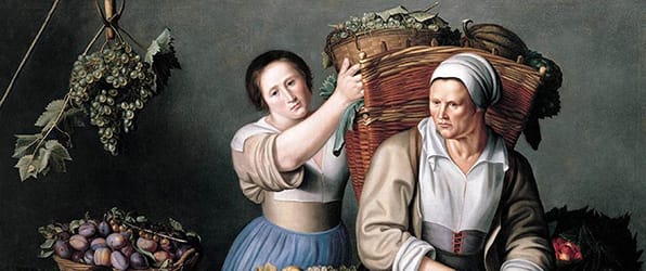 Detail from <i>At the Market Stall</i>, c. 1930s, Oil on canvas, Private collection.