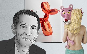 Sea Dean - Paint a Masterpiece: FAMOUS ARTIST BIRTHDAY, JEFF KOONS - PINK  DOG - iPad and Painting Giveaway - Day 21 of 30 Paintings in 30 Days