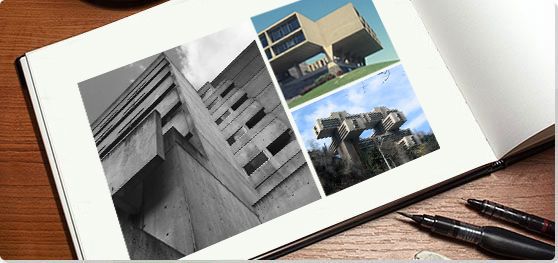 Brutalist Architecture Collage