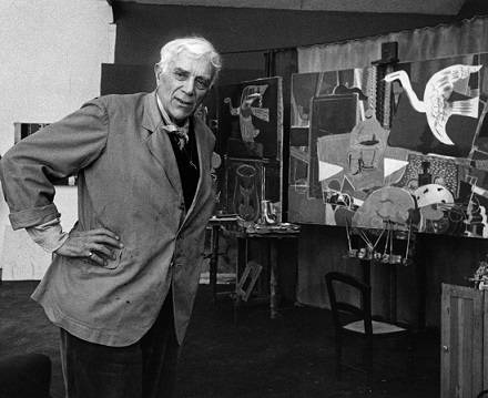 Georges Braque at his studio (c. 1950)