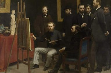 Fantin-Latour's homage to the charisma of Manet was recorded in the painting <i>A Studio at Batignolles</i> (1870)