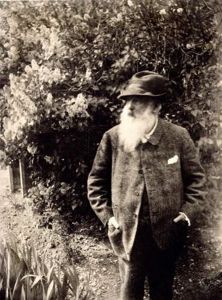 Toward the end of his life, Monet preferred the solace of nature. He is pictured here int he late 1910s, after the death of his second wife and of his son Jean.