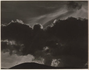 Alfred Stieglitz's <i>Songs of the Sky</i> (1924), a photograph taken near his home at Lake George in New York State, creates a near abstract image, evocative of the psychological mood of the photographer as much as a natural landscape.