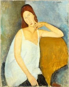 The influence of African masks can be seen in the paintings of Italian artist Amedeo Modigliani including in his portrait of his wife <i>Jeanne Hébuterne</i> from 1919.