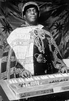 Publicity photograph of Sun Ra c. 1973.