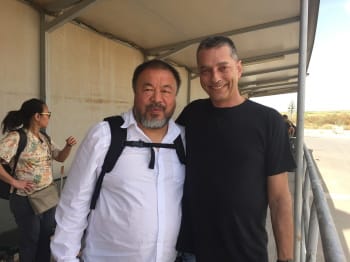 Ai Weiwei with film producer Noam Shalev who worked on a documentary about the artist.