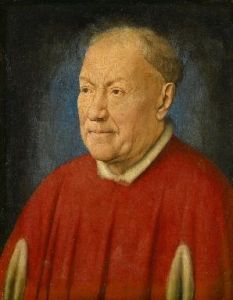 Jan van Eyck's portrait of Cardinal Nicholaes Albergati (dated 1435) who had the distinction of being Alberti's first employer.