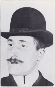 1902 photograph of Guillaume Apollinaire in Cologne, Germany.