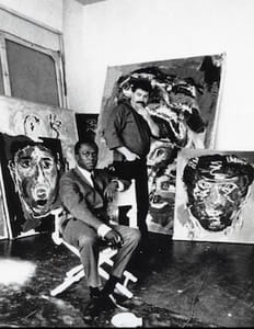 Karel Appel and Miles Davis in Appel's studio