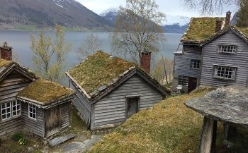 Part of the Astruptunet gallery complex, Sandalstrand, south Jølstravatnet