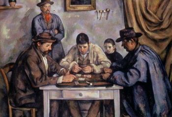 Paul Cézanne, <i>The Card Players (Les Joueurs de cartes)</i> (1890-92). A great admirer of Post-impressionism, Barnes acquired nearly one hundred Cézanne works over his lifetime. <i>The Card Players</i> became one of the jewels in the Foundation's collection.