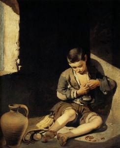 يجسد بارتولومي إستيبان موريلو <i> The Young Beggar </i> (1645-1650) كلاً من لوحاته الفنية الشعبية واستخدامه للضوء الذهبي الدافئ.
