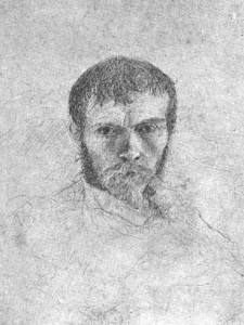 Although in great pain, Bastien-Lepage was focused on creating art for as long as he was able; including this self-portrait sketch made just days before his death. It was published in an 1890 volume of <i>The Magazine of Art</i>.