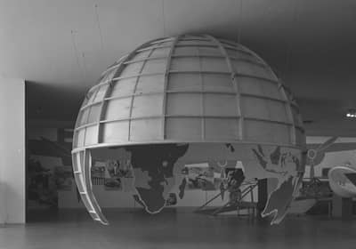 Bayer's <i>Globe</i> at Museum of Modern Art's <i>Airways to Peace</i> exhibition in 1943 spoke of the power of visual communication and commitment to the integration of art and information.