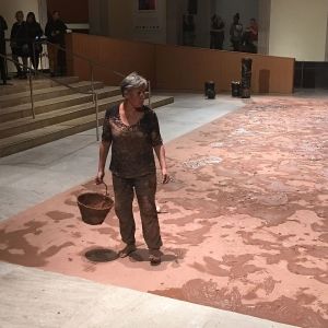 Rebecca Belmore at her performance art piece for Nuit Blanche 2016 at the Art Gallery of Ontario