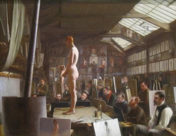 Jefferson Davis Chalfant, <i>Bouguereau's Atelier at the Académie Julian</i> (1891)