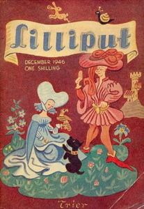 Cover of <i>Lilliput</i> magazine (December 1946). London's V&A Museum notes that Brandt “favored strong geometrical structure in his photographs - a style that was no doubt linked to the chief means of distribution of his photographs - the printed page, either in book form or in magazines like <i>Picture Post</i> or <i>Lilliput”</i>.