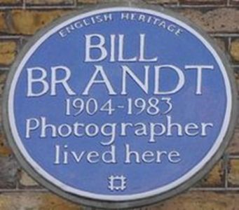 English Heritage “Blue Plaque” at Brandt's former residence at 4 Airlie Gardens, Kensington, London.
