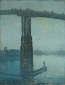 Whistler's <i> الموسيقى الهادئة باللون الأزرق والذهبي: جسر باترسي القديم </ i> (1872-1875)
