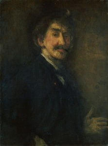 صورة ذاتية من ويسلر من عام 1896 إلى عام 1998 ، في وقت قريب من توليه منصب رئيس الجمعية الدولية للنحاتين والرسامين والنقش.